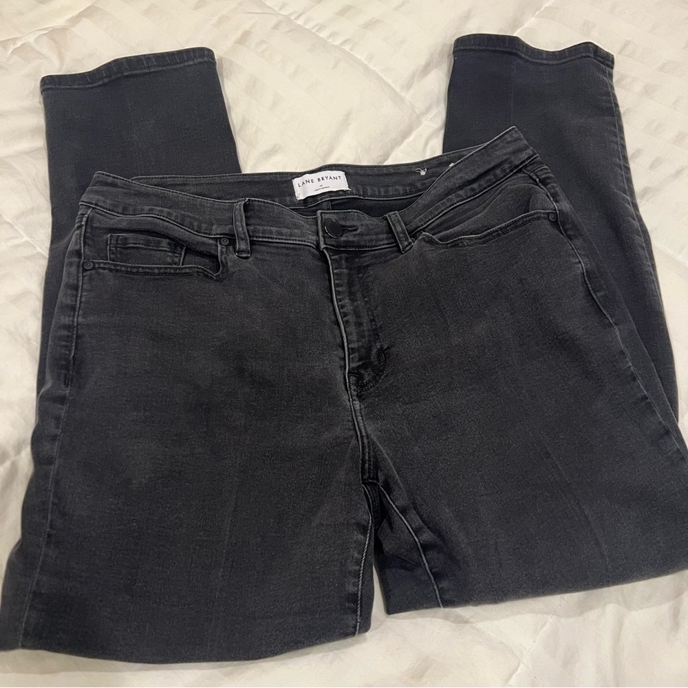 Lane Bryant Mid-Rise straight faded black jean size 16